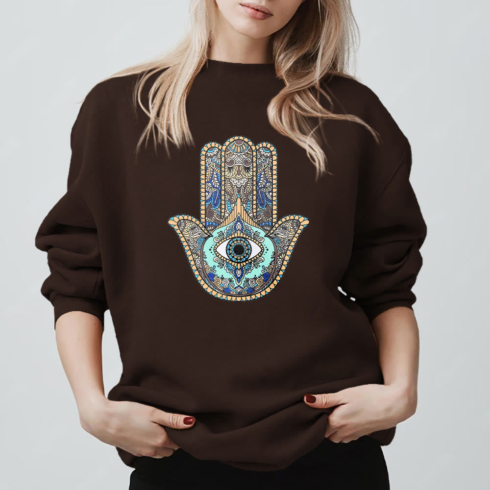 Felpa Olivenorma Chic Evil Eye Hamsa Hand - image 6