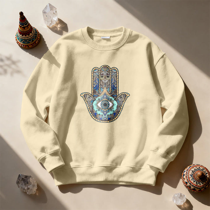 Felpa Olivenorma Chic Evil Eye Hamsa Hand - Cachi - 2XL - image 9