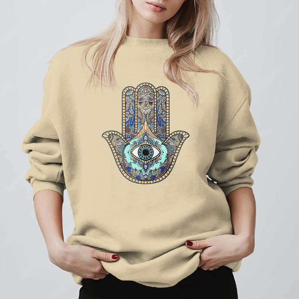 Felpa Olivenorma Chic Evil Eye Hamsa Hand - image 8