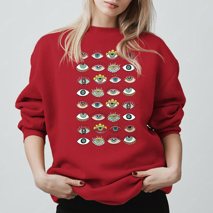 Felpa alla moda Olivenorma con simbolo del malocchio multiplo - image 12