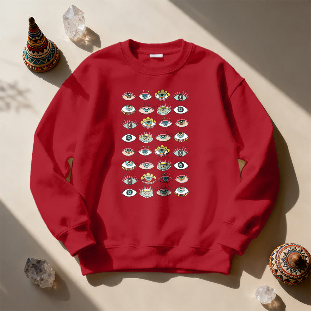 Felpa alla moda Olivenorma con simbolo del malocchio multiplo - Rosso - 2XL - image 13