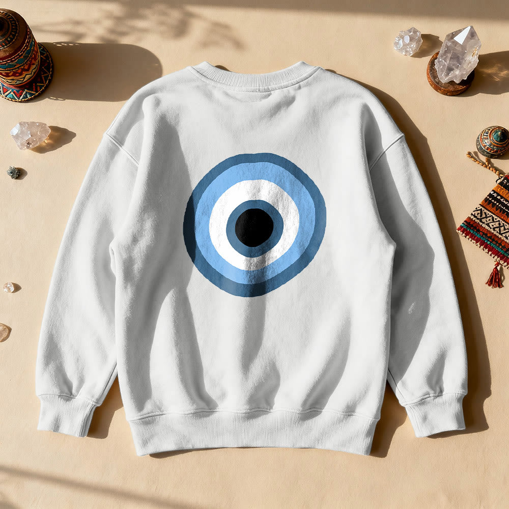 Felpa unisex Olivenorma Blue Evil Eye - Bianco - 2XL - image 5