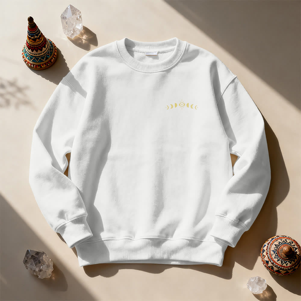 Felpa Olivenorma a strati con fasi lunari e malocchio - image 1