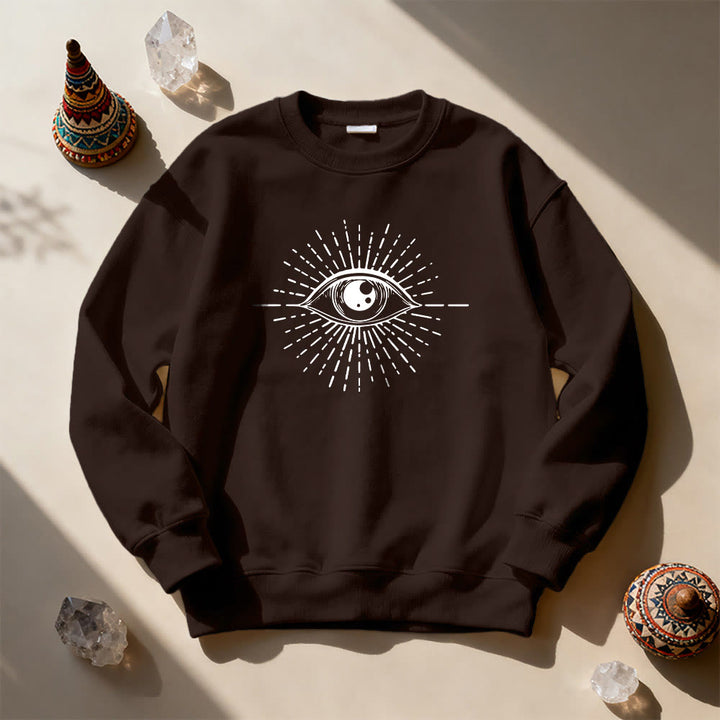 Felpa con cappuccio Olivenorma Spiritual Evil Eye Sunburst  - Marrone - 2XL - image 9