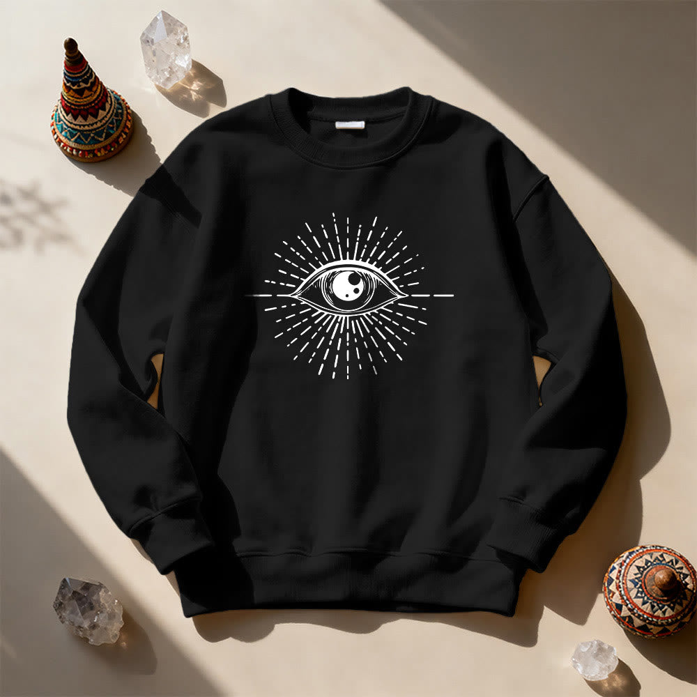 Felpa con cappuccio Olivenorma Spiritual Evil Eye Sunburst  - Nero - 2XL - image 5