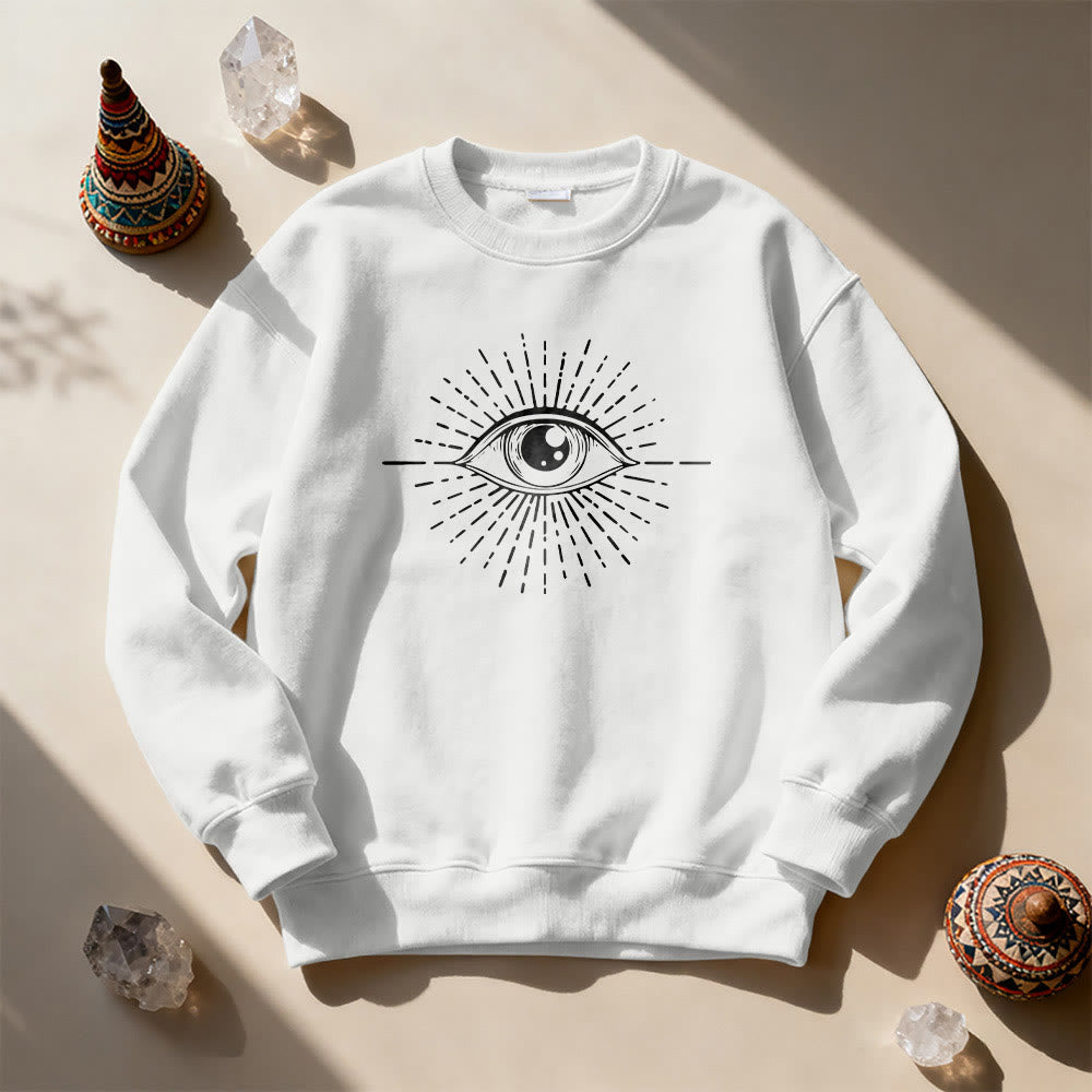 Felpa con cappuccio Olivenorma Spiritual Evil Eye Sunburst  - Bianco - 2XL - image 3
