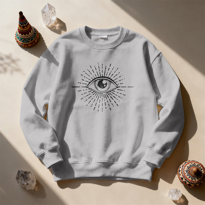 Felpa con cappuccio Olivenorma Spiritual Evil Eye Sunburst  - Grigio - 2XL - image 7