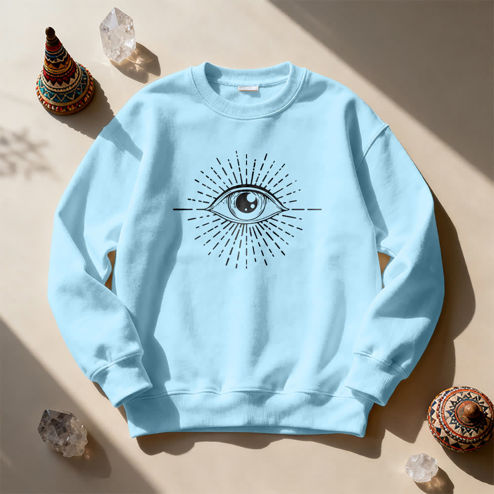 Felpa con cappuccio Olivenorma Spiritual Evil Eye Sunburst  - Blu - 2XL - image 13
