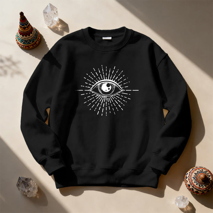 Felpa con cappuccio Olivenorma Spiritual Evil Eye Sunburst  - Nero - 2XL - image 5