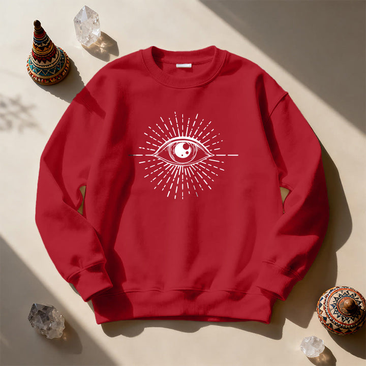 Felpa con cappuccio Olivenorma Spiritual Evil Eye Sunburst  - Rosso - 2XL - image 15