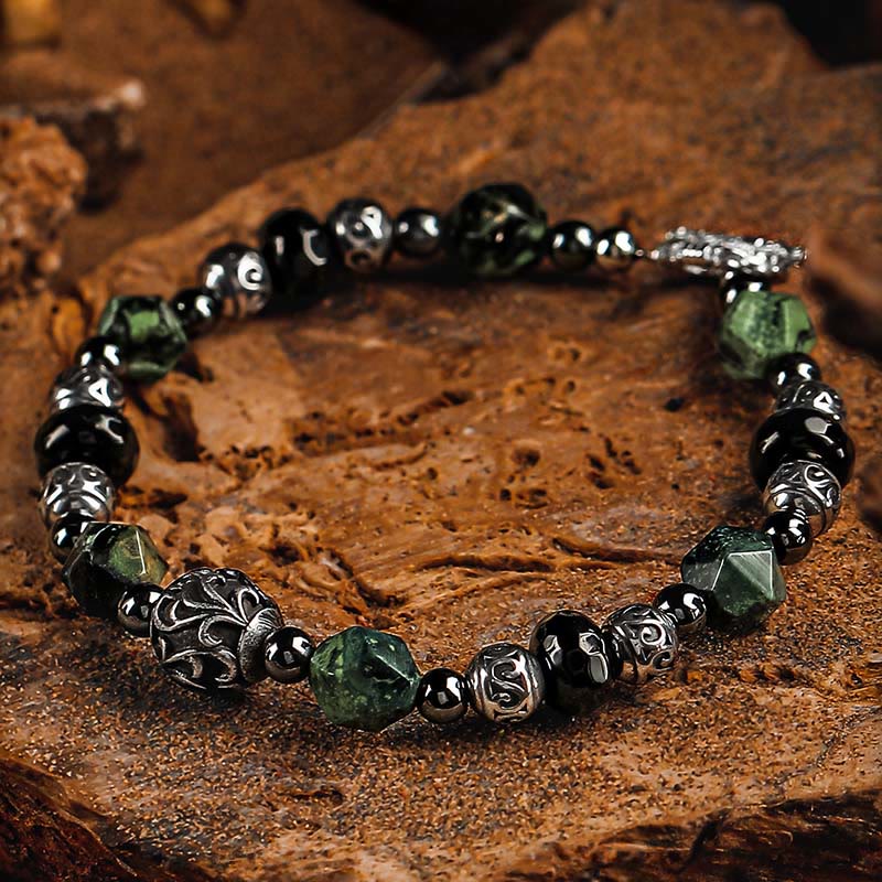 Bracciale Olivenorma in malachite e onice nero - image 1