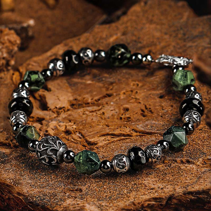 Bracciale Olivenorma in malachite e onice nero - image 1