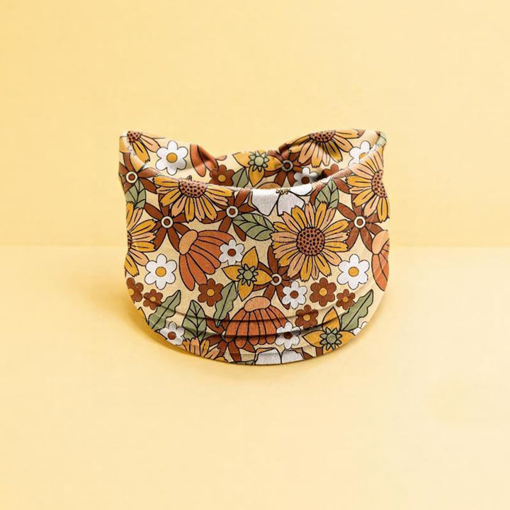 Fascia sportiva regolabile con stampa floreale boho Olivenorma - Giallo chiaro - image 7