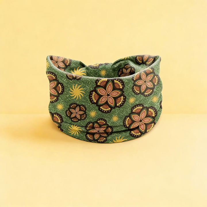 Fascia sportiva regolabile con stampa floreale boho Olivenorma - Verde - image 0