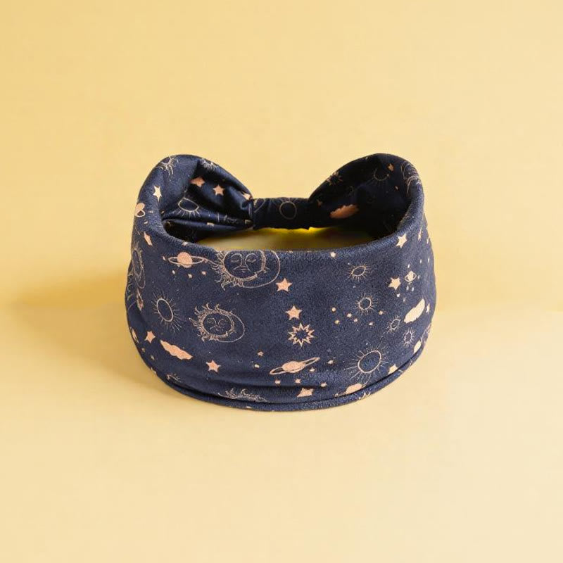 Fascia per capelli regolabile da yoga con stampa boho "Occhio diabolico e sole" Olivenorma - Sole - image 2