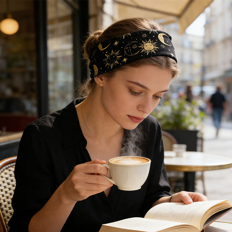 Fascia per yoga regolabile con stampa Boho Sole e Luna Olivenorma - image 3