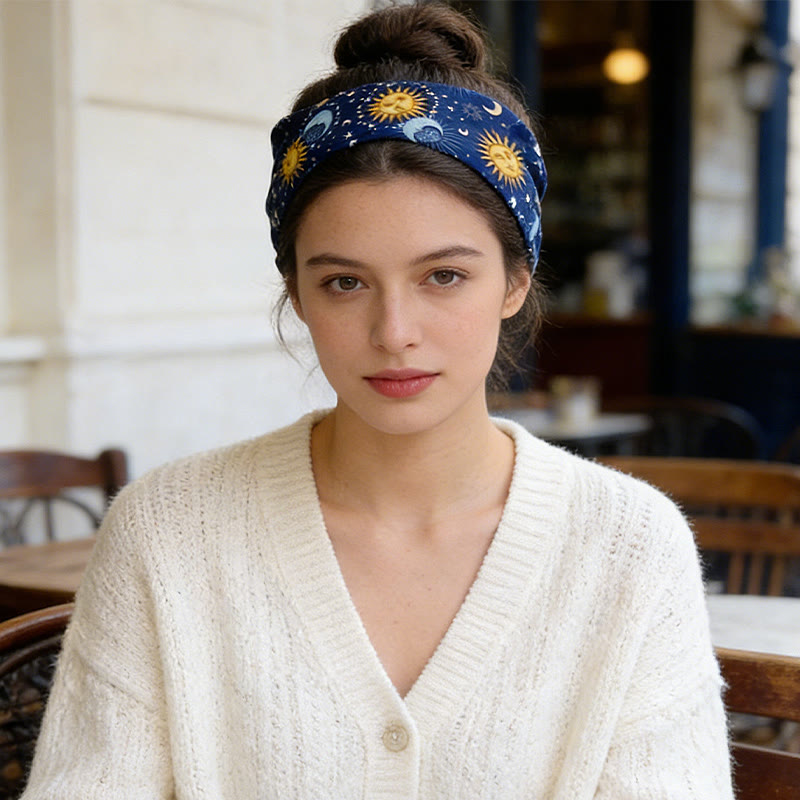 Fascia per yoga regolabile con stampa Boho Sole e Luna Olivenorma - image 1