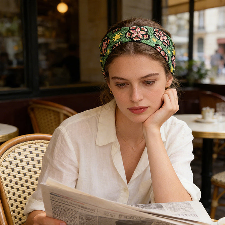 Fascia sportiva regolabile con stampa floreale boho Olivenorma - image 1