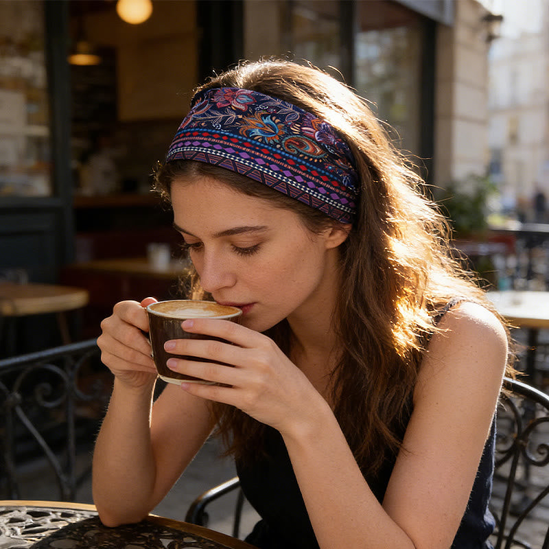 Fascia sportiva regolabile con stampa floreale boho Olivenorma - image 3