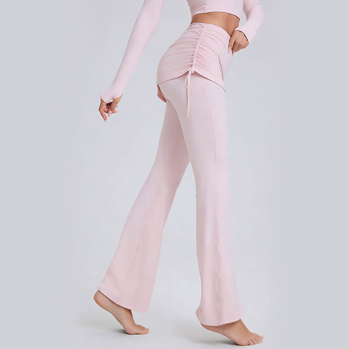 Olivenorma - Pantaloni da yoga da donna a vita bassa e svasati, tinta unita - image 9