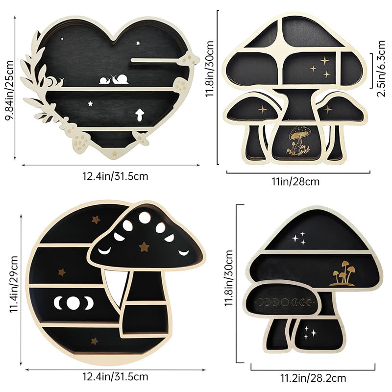 Mensola in cristallo a forma di cuore di fungo in legno Olivenorma - image 6