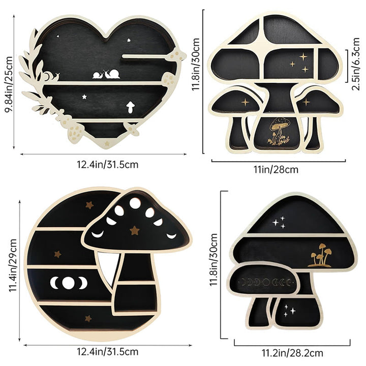 Mensola in cristallo a forma di cuore di fungo in legno Olivenorma - image 6