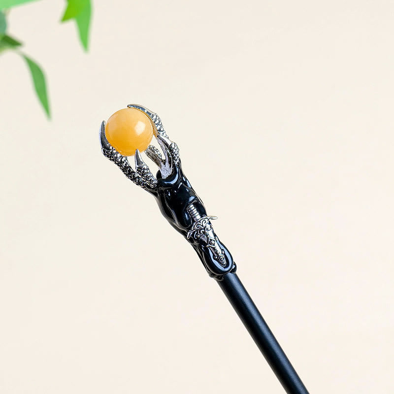 Bacchette di cristallo a forma di artiglio di drago con pietre preziose naturali Olivenorma - Giada gialla - image 9