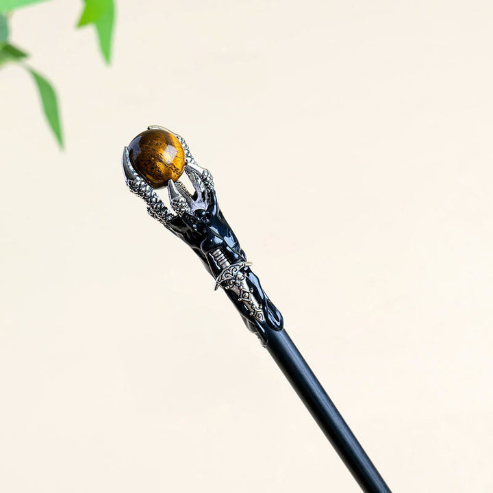 Bacchette di cristallo a forma di artiglio di drago con pietre preziose naturali Olivenorma - Occhio di tigre - image 3