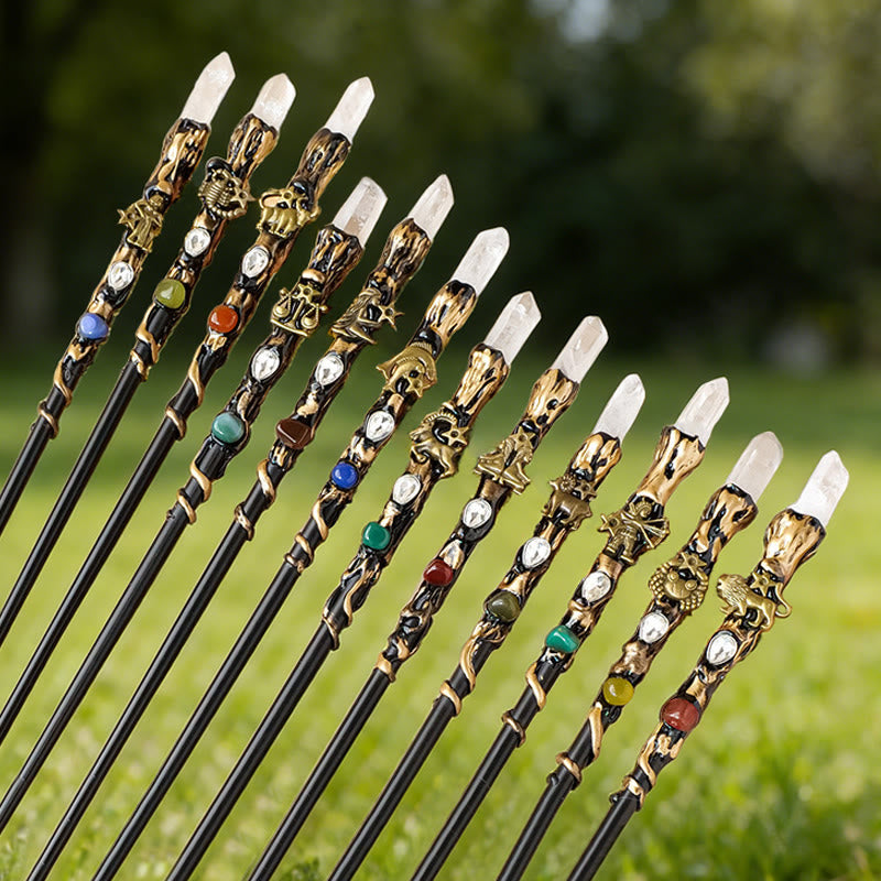 Bacchette magiche di cristallo trasparente naturale Olivenorma con 12 costellazioni - image 0