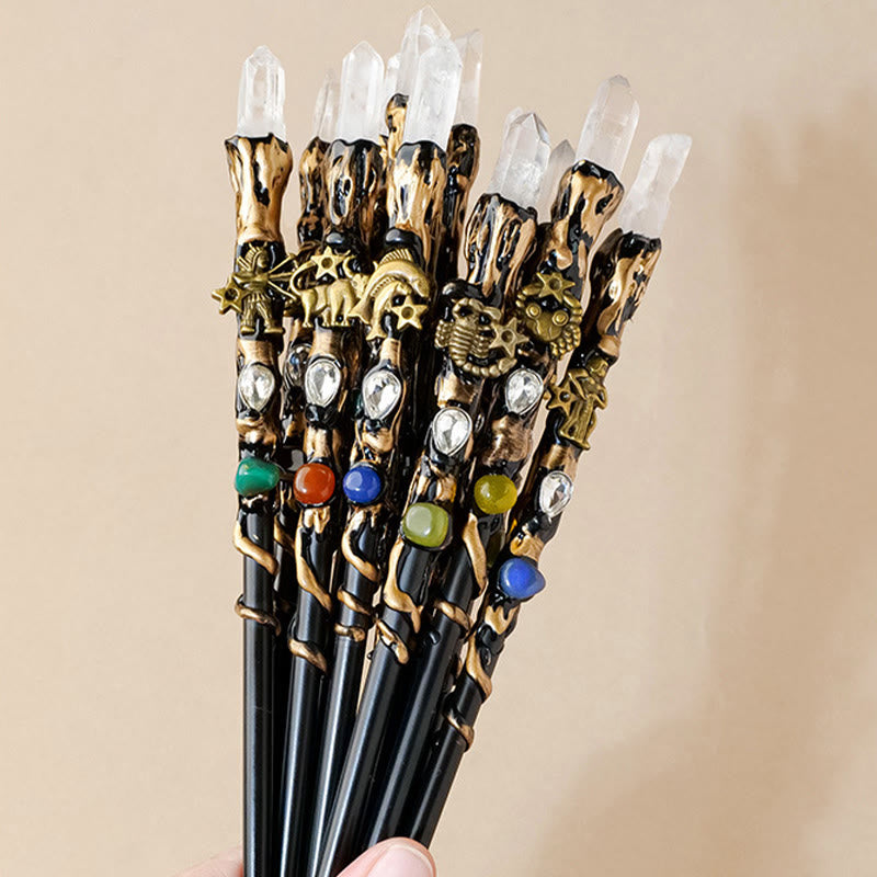 Bacchette magiche di cristallo trasparente naturale Olivenorma con 12 costellazioni - image 17