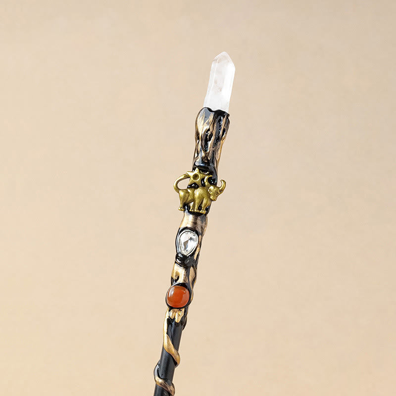 Bacchette magiche di cristallo trasparente naturale Olivenorma con 12 costellazioni - Toro - image 2