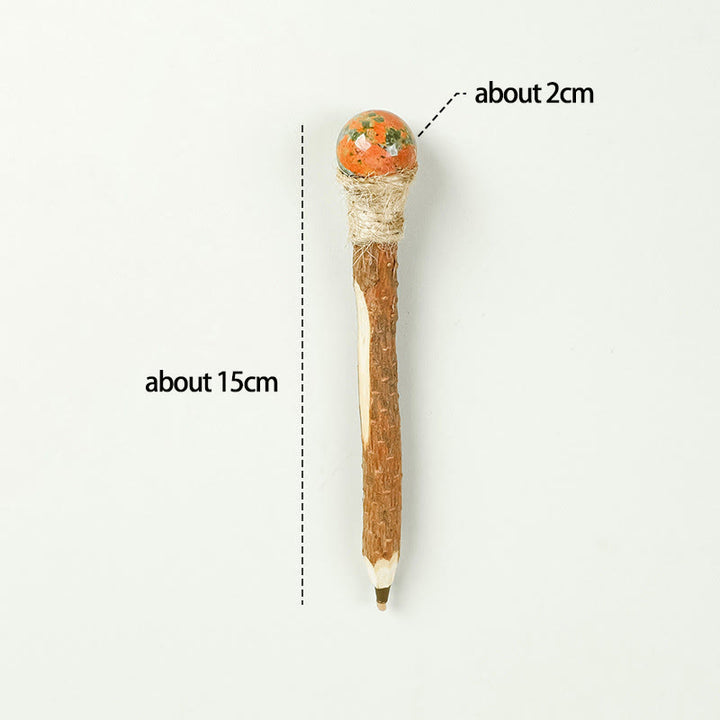 Penna a sfera in legno con pietre preziose naturali Olivenorma e bacchette di cristallo - image 36