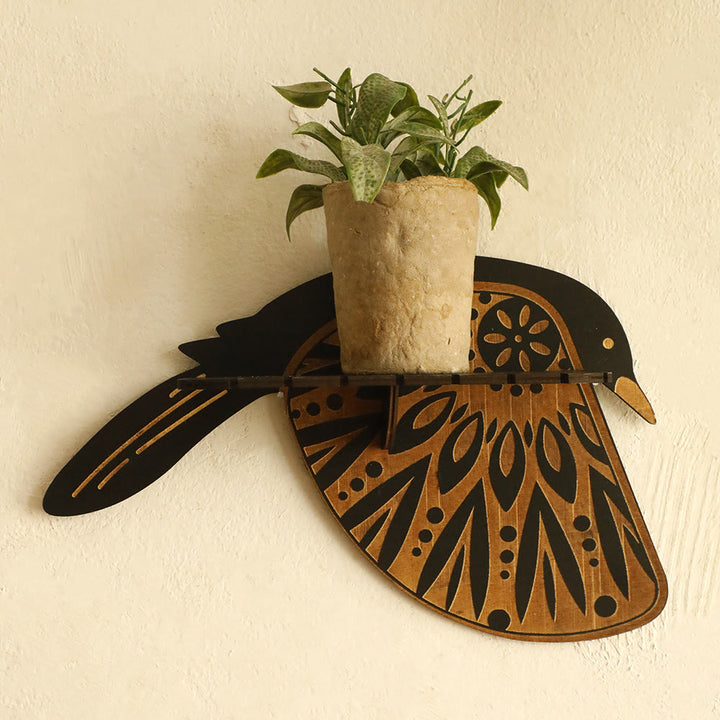 Mensola in cristallo con uccelli volanti in legno Olivenorma - UN - image 2