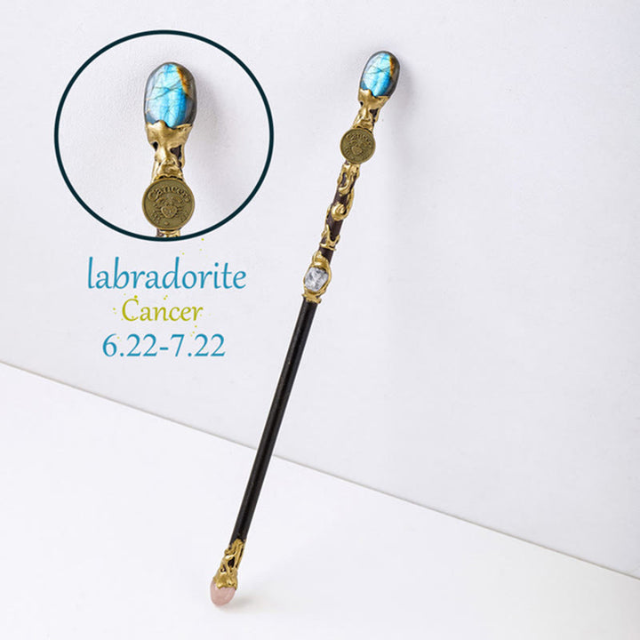 Bacchette di cristallo Olivenorma con 12 costellazioni in pietre preziose naturali - Labradorite-Cancro - image 12