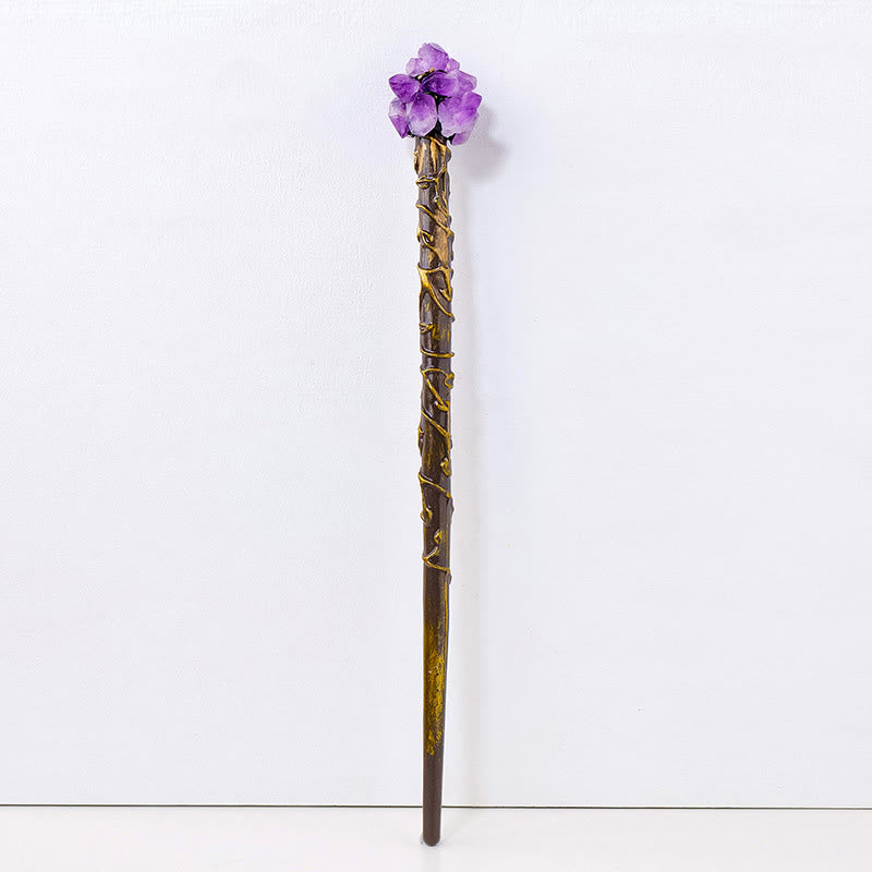 Bacchette magiche di cristallo con pietre preziose naturali Olivenorma - Cluster di cristalli di ametista - image 9