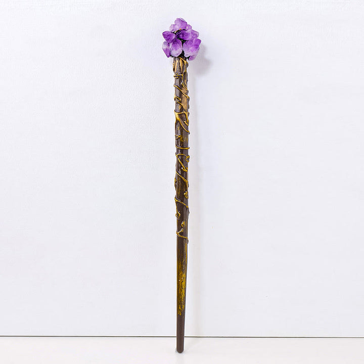 Bacchette magiche di cristallo con pietre preziose naturali Olivenorma - Cluster di cristalli di ametista - image 9