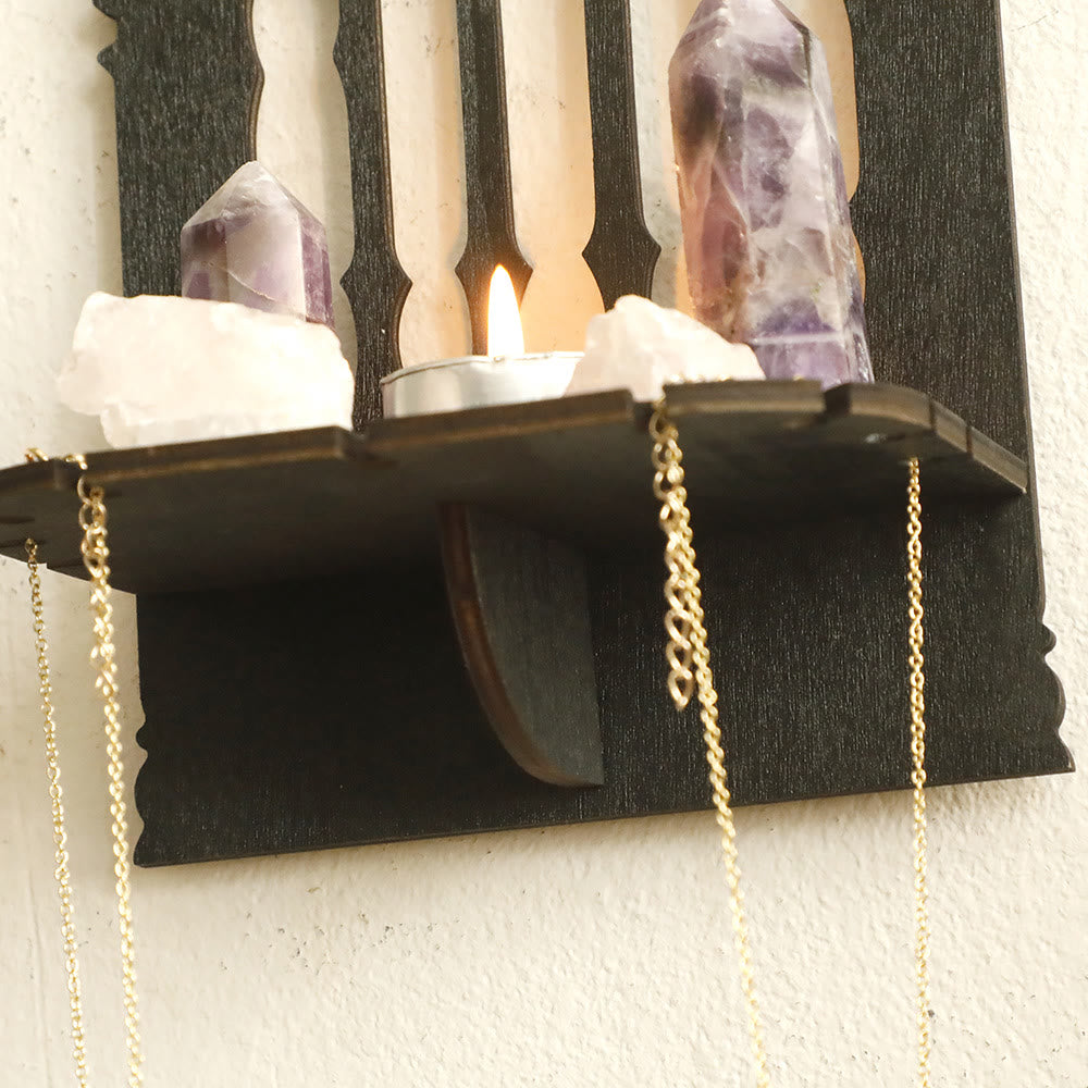 Olivenorma Trono Gotico in Legno con Mensola in Cristallo - image 3