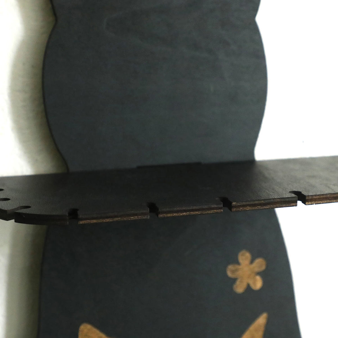 Olivenorma Mensola in legno con doppio strato di cristallo a forma di gatto gotico - image 3