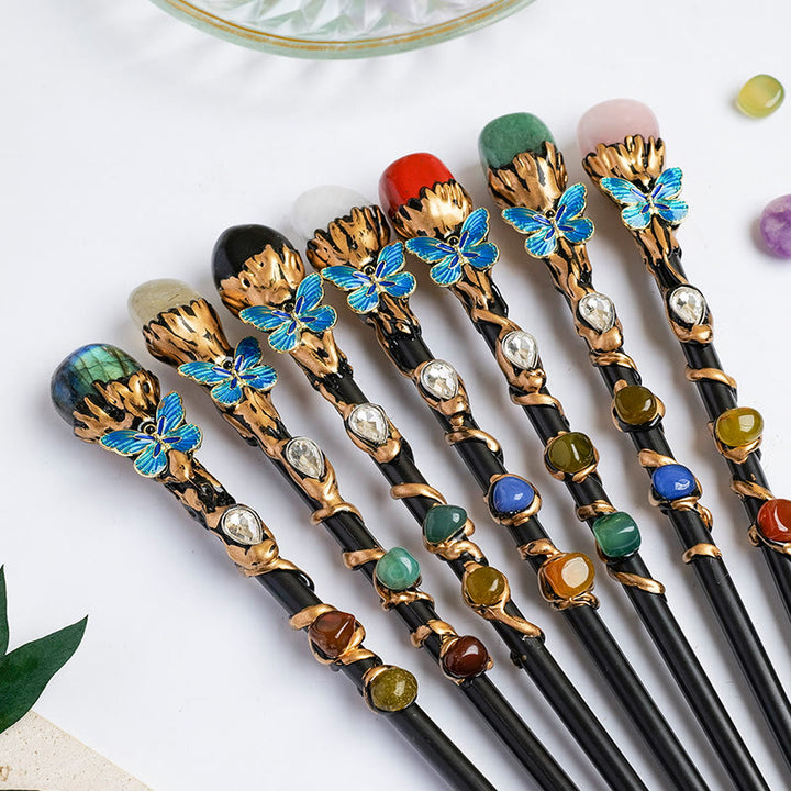 Bacchette magiche di cristallo a forma di cuore e stella con pietre preziose naturali Olivenorma - image 49