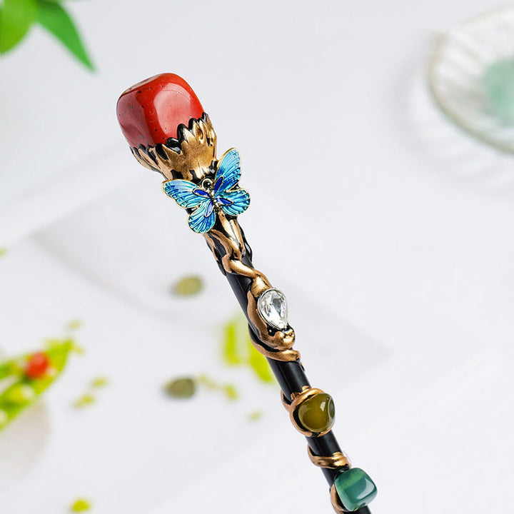 Bacchette magiche di cristallo a forma di cuore e stella con pietre preziose naturali Olivenorma - Stile pietra burattata di diaspro rosso - image 17