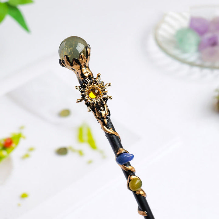 Bacchette magiche di cristallo a forma di cuore e stella con pietre preziose naturali Olivenorma - Sfera di cristallo citrino - image 29