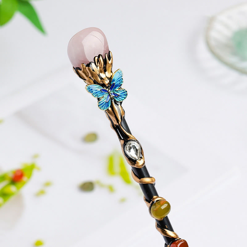 Bacchette magiche di cristallo a forma di cuore e stella con pietre preziose naturali Olivenorma - Stile pietra levigata al quarzo rosa - image 13