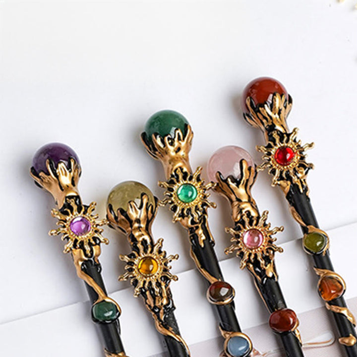 Bacchette magiche di cristallo a forma di cuore e stella con pietre preziose naturali Olivenorma - image 50