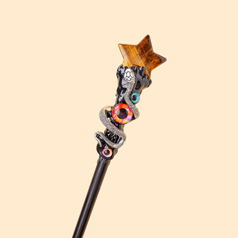 Bacchette magiche di cristallo con pietre preziose naturali Olivenorma contro il malocchio - Stile occhio di tigre-stella - image 7