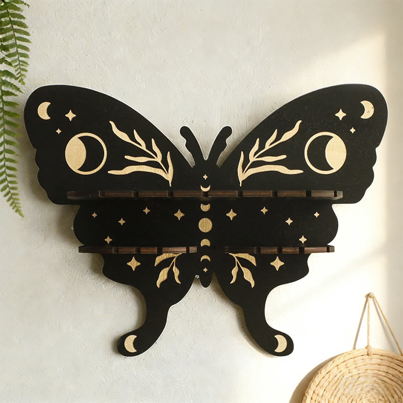 Mensola in legno Olivenorma con farfalla e cristallo Moon&Star - image 2