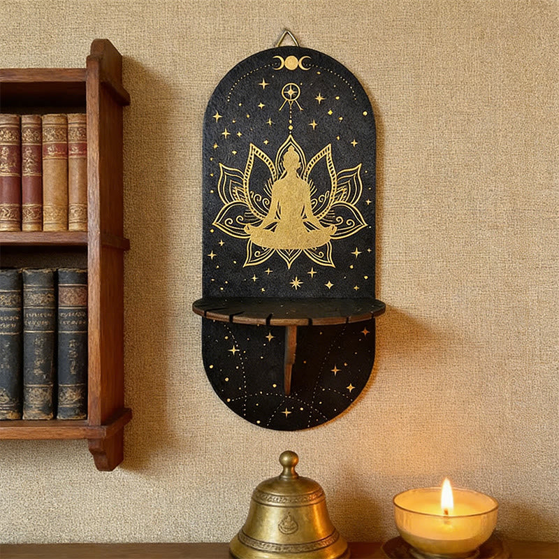 Olivenorma Mensola in cristallo ovale Boho nera in legno - image 16