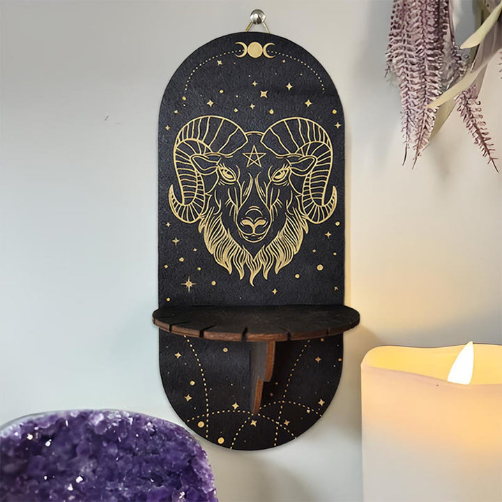 Olivenorma Mensola in cristallo ovale Boho nera in legno - 15 - image 14