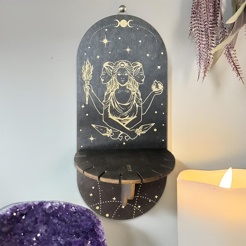 Olivenorma Mensola in cristallo ovale Boho nera in legno - 11 - image 10