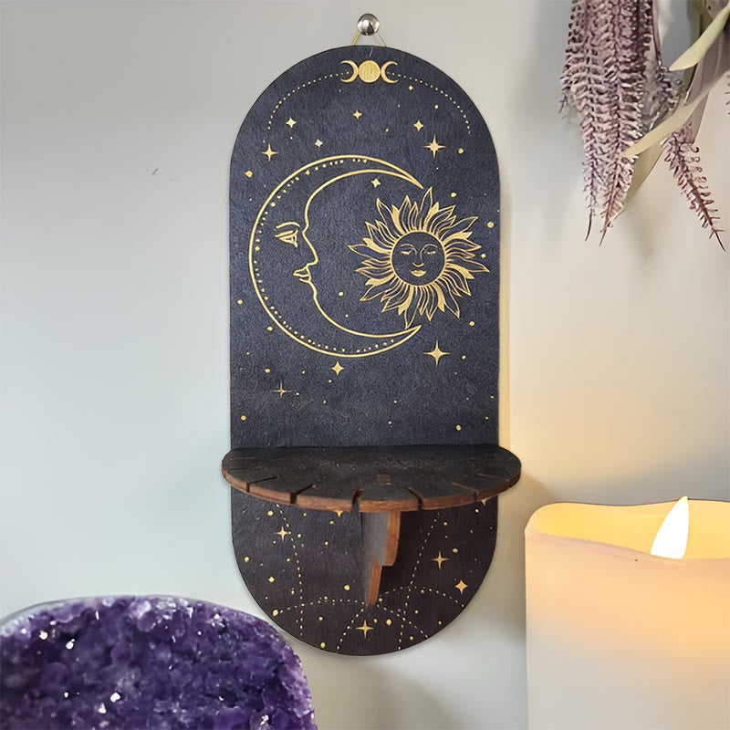 Olivenorma Mensola in cristallo ovale Boho nera in legno - 14 - image 13