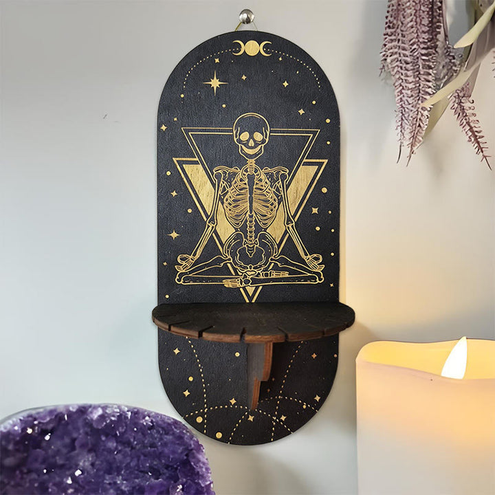 Olivenorma Mensola in cristallo ovale Boho nera in legno - 13 - image 12